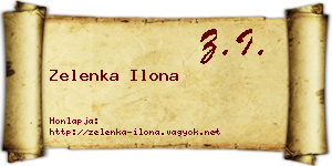 Zelenka Ilona névjegykártya